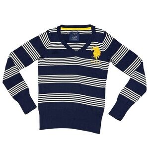 U.S Polo Assn. V-Neck Sweater with Matching Scarf